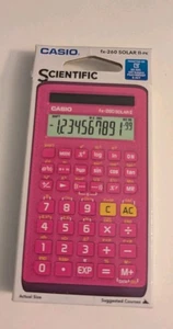 Casio FX-260-PK Pink Solar II Fraction Scientific Calculator NEW IN BOX - Picture 1 of 2