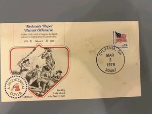 Fleetwood Redcoats Repel Patriot Offensive Event Cover 1979 Sylvania GA 15c Flag - Picture 1 of 4