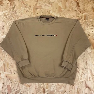 Sudadera Nike Marrón Claro Vintage Años 90 Logo Grande Jersey Grande - Imagen 1 de 7