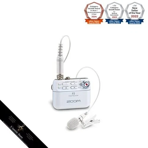 ZOOM F2/W Field Recorder weiß ultrakompakt und leicht tragbar 32g 32-Bit - Bild 1 von 4