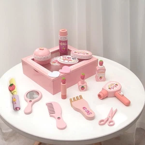Ensemble de jouets de maquillage et de beauté en bois, jeu de rôle pour - Picture 1 of 7