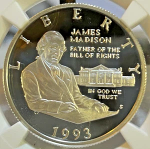 1993 James Madison Silver Half Dollar PF69 - Picture 1 of 4