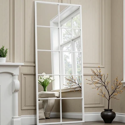 Espelho de comprimento total, espelho de painel de janela 65"x24" para decoração de parede, corpo inteiro branco... - Imagem 1 de 4