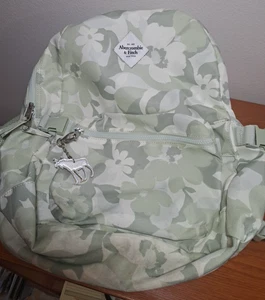 Abercrombie & Fitch Backpack Kids Green Camo Moose Charm & Lining - Picture 1 of 5