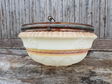 Good 1920's moulded glass hanging light bowl Cover