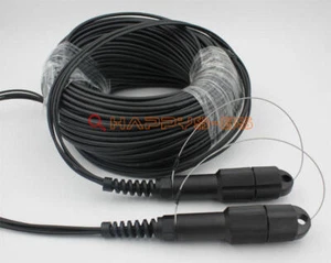 50M LC-LC SM 4 Strand Armored Field TPU Optic Patch Cord Cable Waterproof Head - Photo 1/1