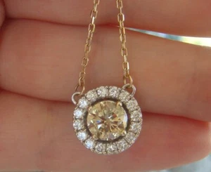 $14,500 2.15cttw Australian Champagne Diamonds 18k Yellow Gold Necklace 1137 - Picture 1 of 18