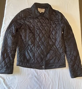 Banana Republic Size S Small Black Cropped Quilted Jacket Women's Pockets Coat - Picture 1 of 10