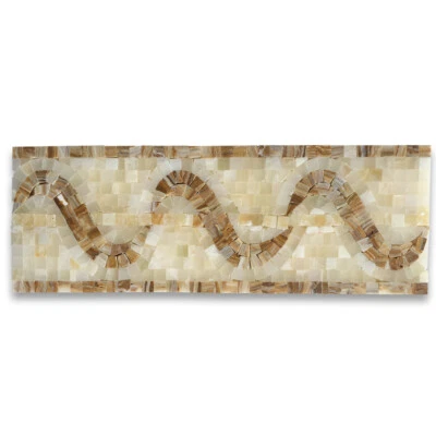 B0060P Mosaic Border Listello Tile Melody Onyx 4.7x13.4 Marble Polished - Image 1 of 4