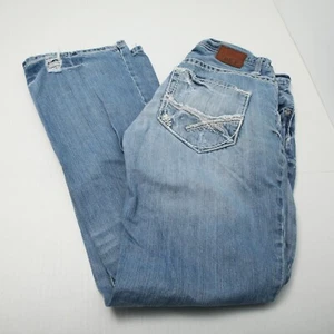 BKE Jeans Mens 31 Actual 32x34 Derek Blue Denim Distressed Medium Wash - Picture 1 of 17
