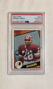 DARRELL GREEN RC 1984 TOPPS HOF ROOKIE CARD #380 SIGNED AUTOGRAPH PSA 6 AUTO 9 - Picture 1 of 2