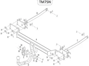 Barra de remolque Towtrust cuello de cisne para Mercedes Benz Clase C W204 berlina 2007 a 2014 - Imagen 1 de 8