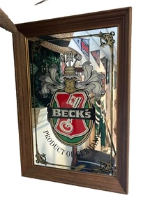 Vintage Beck’s Beer Product of Germany Mirror Bar Sign - Picture 1 of 1