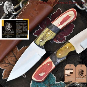 Ashen Edge Handmade Skinner Knife AUS-10 Steel Hard Wood Decoration - Picture 1 of 10