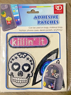 Heart Skull, Killin'it and Eye Adhesive Patches RD Royal Deluxe One Use Only NEW - Image 1 of 3