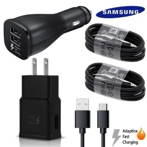 Original Samsung Galaxy Fast Charger Car Wall Adapter Type C Cable S9+ Note8 S8 - Picture 1 of 16