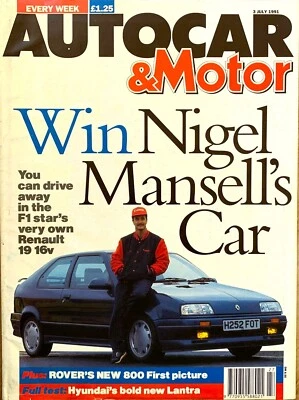 AUTOCAR MAGAZINE 03-JUL-91 - Renault 19 16v, Hyundai Lantra CDi, Volvo 850 GLT - image 1 of 3