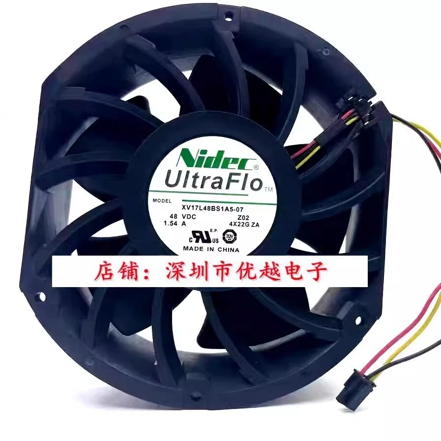 NIDEC XV17L48BS1A5-07 DC48V 1.54A 3-Pin Inverter Cooling Fan - Image 1 of 1