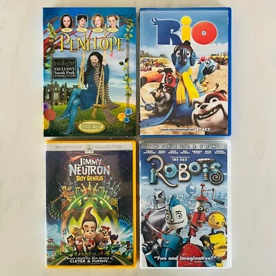 Lot of 4 Movies - DVD - Rio - Robots - Jimmy Neutron Boy Genius - Penelope - Image 1 of 3