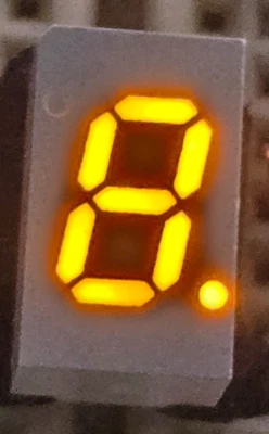 1 pc HP HDSP-57401 Yellow 0.3"  Micro Bright LED  7-SEGMENT tested common anode - Image 1 of 4