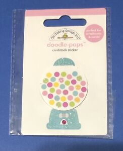Doodlebug Design GUMBALL MACHINE Glitter Doodle-Pops Cardstock Stickers
