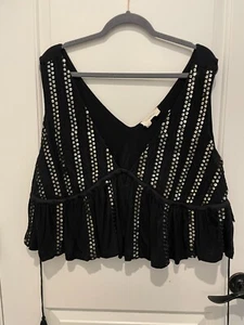 Anthropologie | Donna Taglia 1X Forever That Girl Taglia 1X Nero Paillettes Cropped - Foto 1 di 8