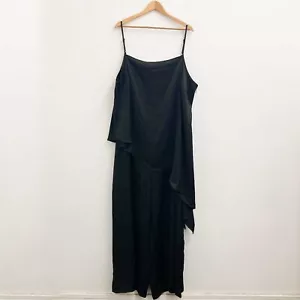 City Chic Black Draped Detail Sleeveless Jumpsuit UK 24 - Picture 1 of 10