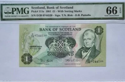 1981 Scotland 1 pound PMG66 EPQ GEM UNC <P-111e>  - Image 1 of 2