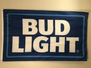 Bud Light Cerveza Logotipo 3x5 Bandera Bandera Decoración para Dormitorio Bar Garaje Frat Man Cueva - Imagen 1 de 4