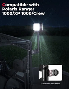 #2883265 Adjustable Work Beacon LED Light For Polaris Ranger Crew XP 1000 18-25 - Picture 1 of 9