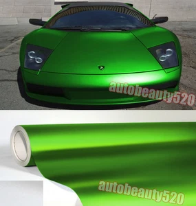 Entire Car Wrap Metallic Matte Chrome Green Satin Vinyl Sticker 50FT x 5FT ACAC - Bild 1 von 5