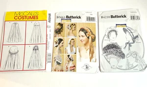 3 Hat Veil Cape Pattern Historical Costumes Butterick B4210 B5663 McCalls 4698 - Picture 1 of 16