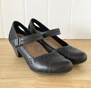 Taos Black Leather Mary Jane Style Heels Taōs Women’s Size US 7 EUR 38 - Picture 1 of 7