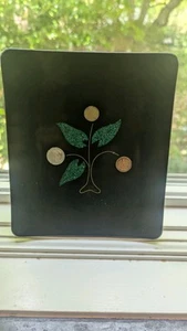 VINTAGE COUROC OF MONTEREY "MONEY TREE" SERVING TRAY Small - Picture 1 of 3
