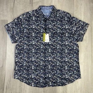 Robert Graham MORAIS Blue Grey Men’s 3XL Classic Fit Short Sleeve Shirt NWT U - Picture 1 of 11