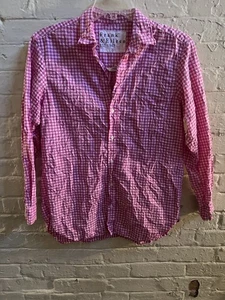 Frank & Eileen Gingham Hemd mit Knopfleiste rosa weiß kariert leise Luxus Gr. S - Bild 1 von 8