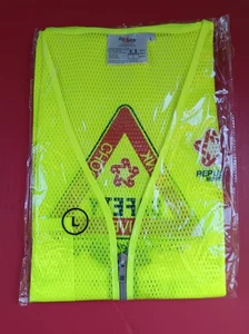 REFLEKTIERENDE GELBE SICHERHEITSWESTE Large LG Ritz Republic Services Logo Reißverschluss PSA - Bild 1 von 2