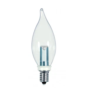 1 Watt LED - CA8 - Clear - 2700K - Candelabra base - 120 Volt - Carded - 48-Pack - Picture 1 of 6