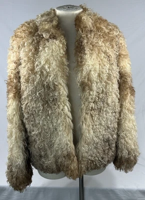 Abrigo/chaqueta vintage de piel de cordero mongol rizado años 70 para mujer Y2k glamour Foto 1 de 4