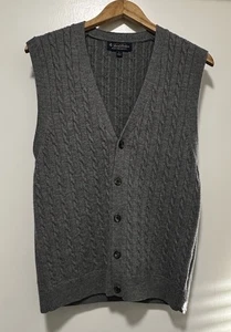 Brooks Brothers Herren Größe L Large grau Merinowolle Strickjacke Pullover Weste - Bild 1 von 8