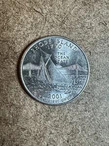 2001-P 25C Rhode Island 50 States Quarter - Picture 1 of 2