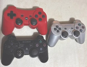 Lot Of 3 Gaming Controllers PS3 parts Repair All Power Up & Connect - Picture 1 of 4