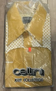 Vintage 60 70er Disco Shirt Cellini Knit Collection Saturday Night Fever Herren Größe XL - Bild 1 von 1