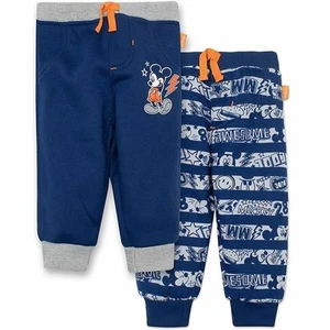 Mickey Mouse Baby Boys' Pants 2-Pack Fleece Drawstring Infant Jogger Pants - Picture 1 of 11
