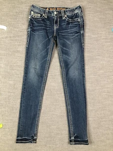 Rock Revival Jeans Womens 28 Blue Denim Allegra Skinny Embroidered Flap Pockets - Picture 1 of 12