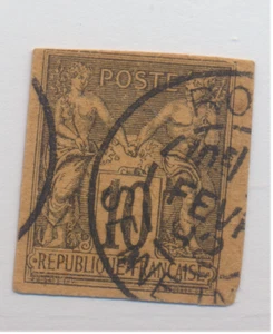 Francobollo Francia, quadrato tagliato, come Scott #91, usato, annullo 1892 - Foto 1 di 1