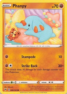 Phanpy Common Normal SWSH04: Vivid Voltage 086/185 casi nuevo - Imagen 1 de 2