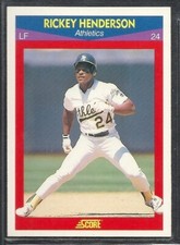 1990 Score Baseball Superstars - #90 - Rickey Henderson - Oakland A's