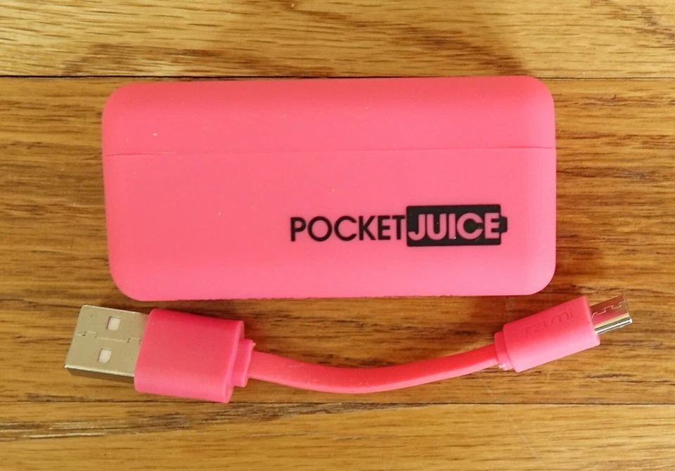 Tzumi Pocket Juice 2200mAh Rechargeable Power Bank w/Included USB Cable Pink - Image 1 of 2