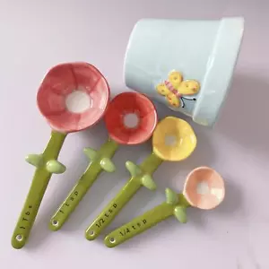 NEW 4Pcs Cute Plant Measuring Spoons Home Decorative Photography Props Craft - Picture 1 of 7